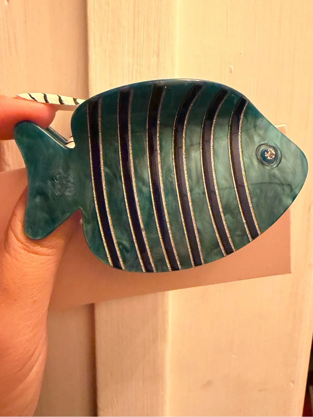 Fish hair clips with fish - Teal and mini hair clips